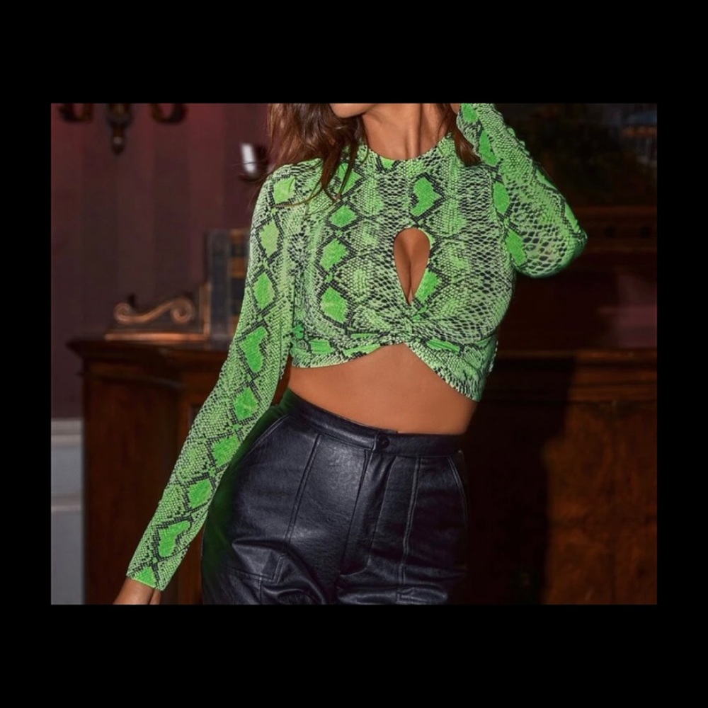 Snake skin crop top